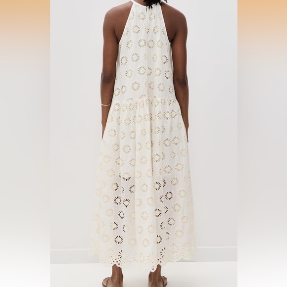 Madewell Embroidered Drop-Waist Maxi Dress Floral Eyelet Size Large bachelorette - Picture 3 of 11